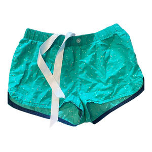 Xhilaration Teal Polka Dot Cotton Sleep Shorts Women’s Size Small